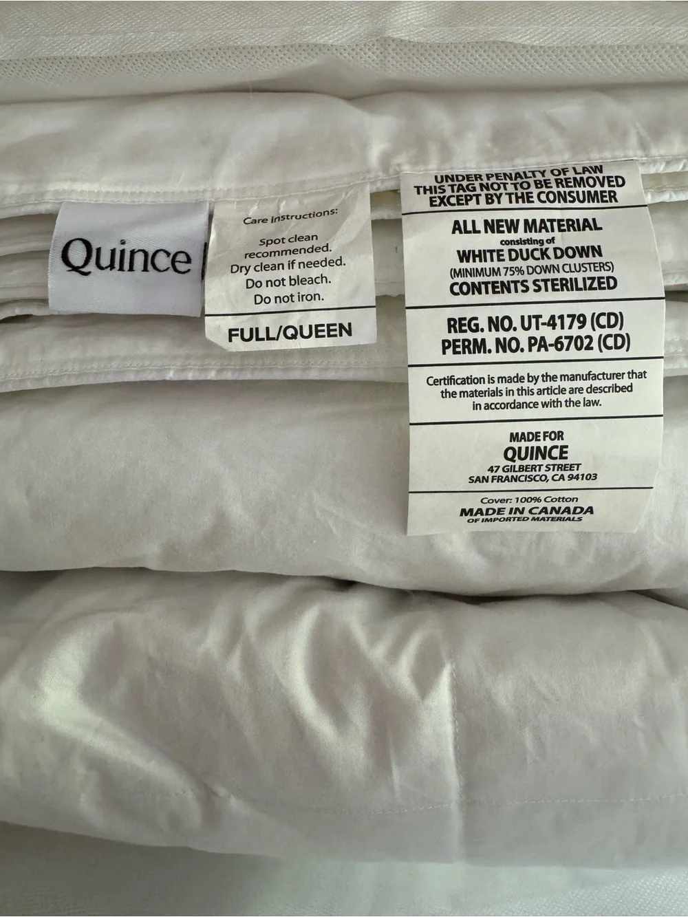 Quince Premium Down Comforter Queen All Season 650 Fill Power Duvet Insert